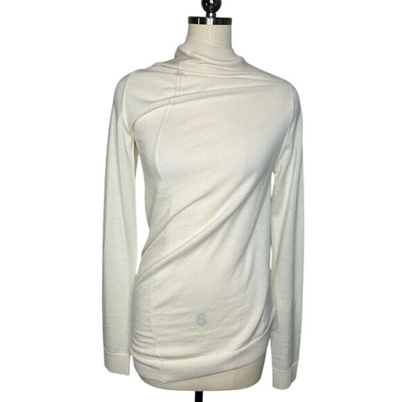 Jil Sander Ivory Wool Asymmetric Long Knit Sweater| Size S - Picture 3 of 9